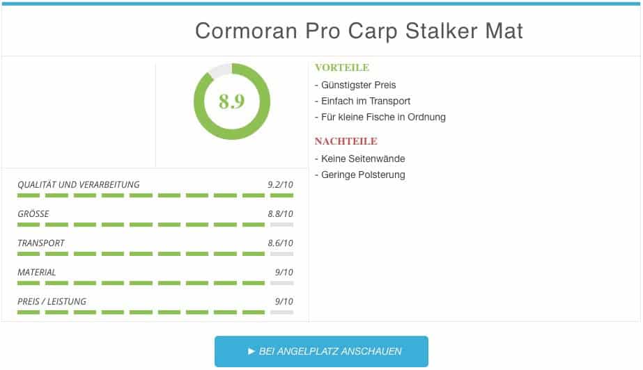 Cormoran Pro Carp Stalker Mat Abhakmatte Test