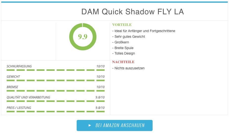 DAM Quick Shadow FLY LA - Fliegenrollen Test