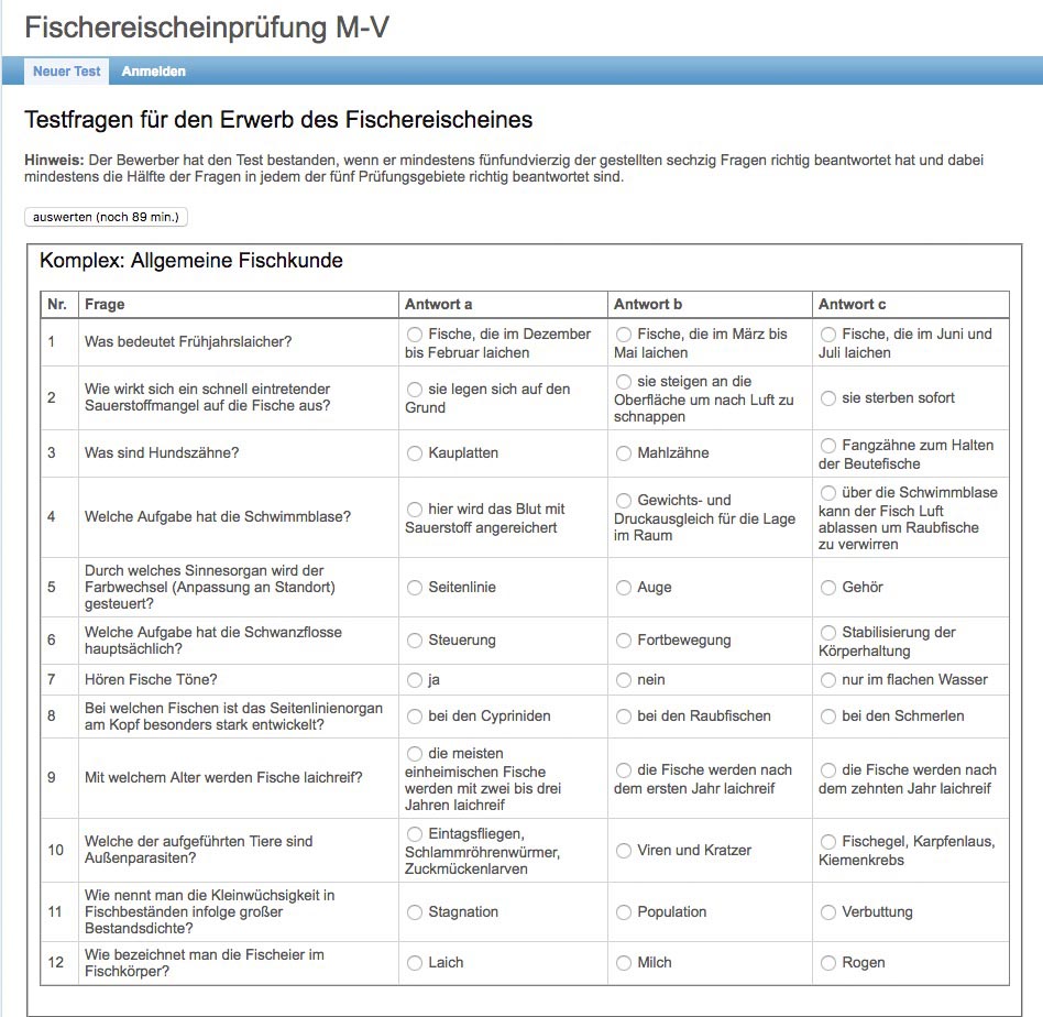 Fragen Fischerprüfung Mecklenburg Vorpommern