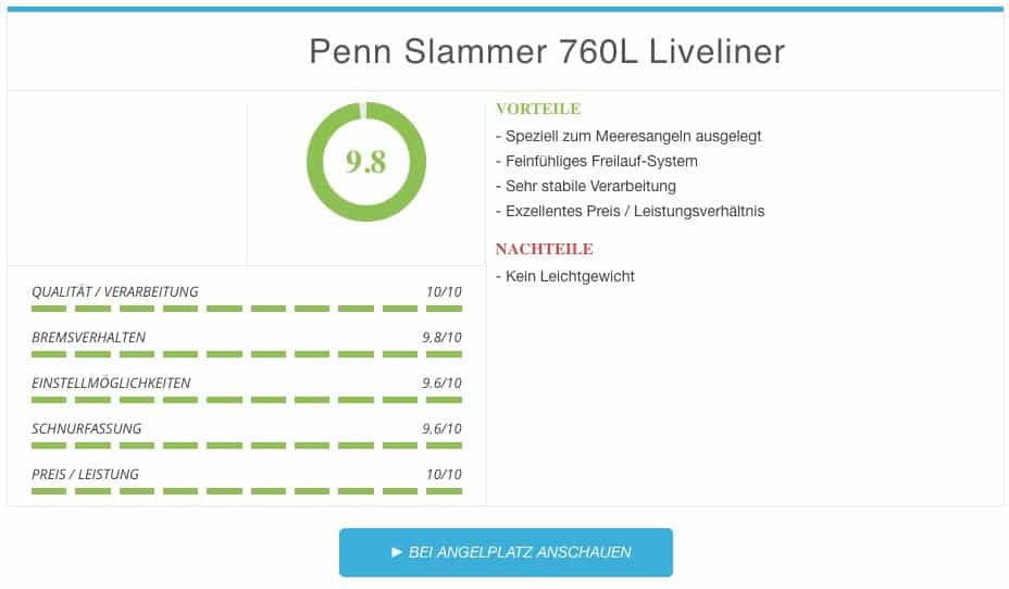 Penn Slammer 760L Liveliner Ergebnis