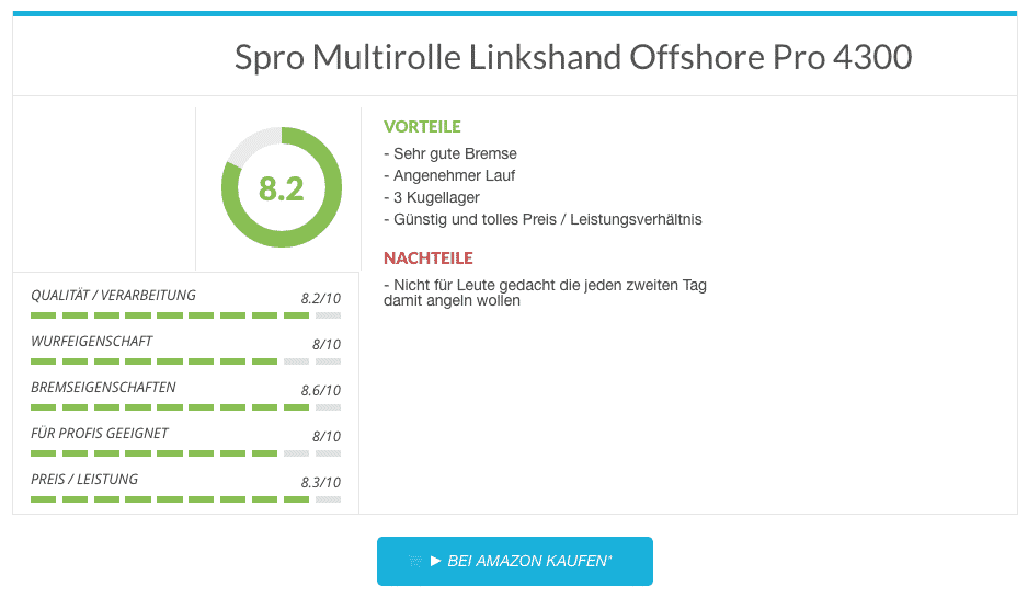 Spro Multirolle Linkshand Offshore Pro 4300