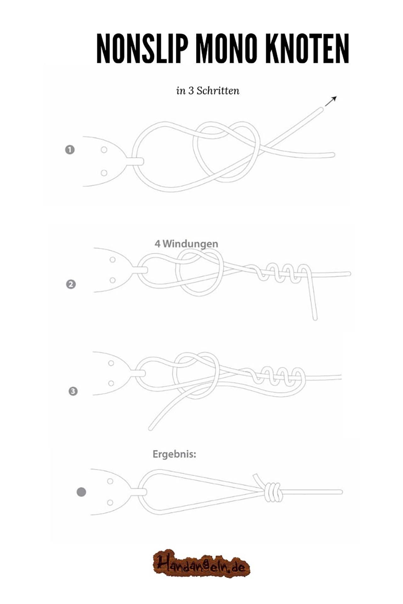 Illustration Schritt für Schritt Nonslip Mono Knoten