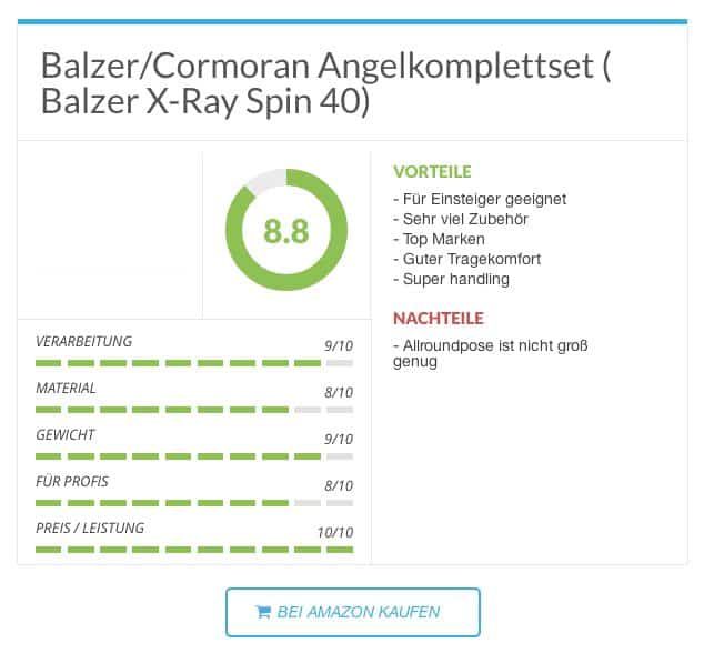 Zanderrute - Balzer Cormoran Angelkomplettset ( Balzer X-Ray Spin 40)